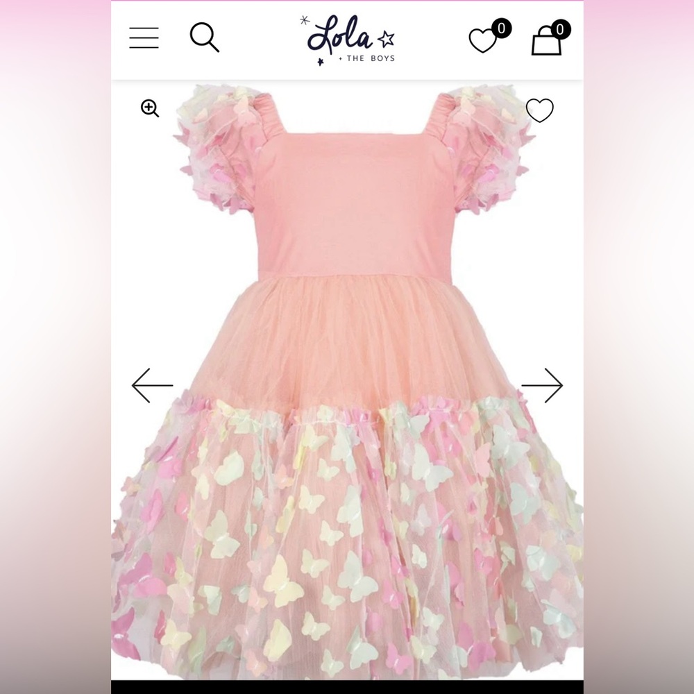 Lola + The Boys 3D BUTTERFLY PUFFY SLEEVE DRESS